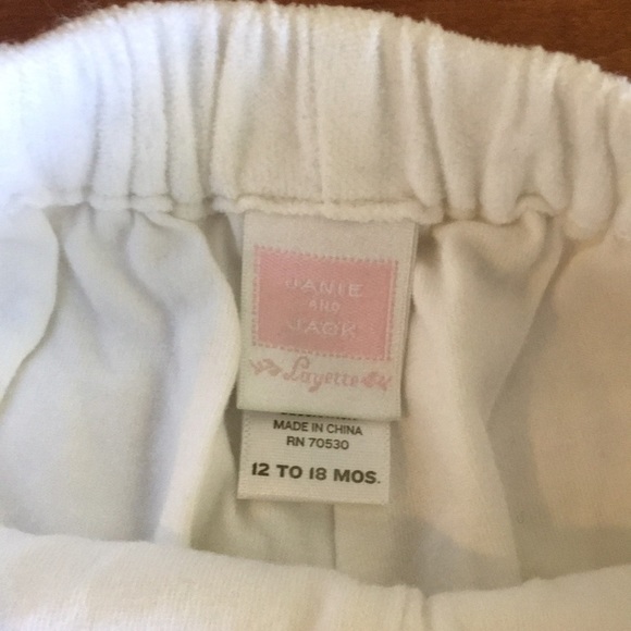 Janie and Jack soft white pant 12 months 18 months - Picture 2 of 5